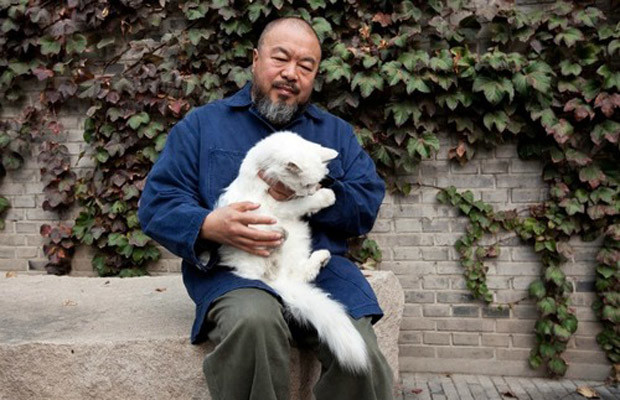 Ai Weiwei and his cat Lai Lai