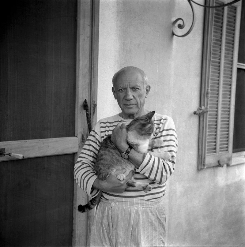 Picasso with his cat
