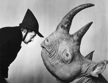 Salvador Dalí Rhino 1952 Photo by Phillippe Halsman