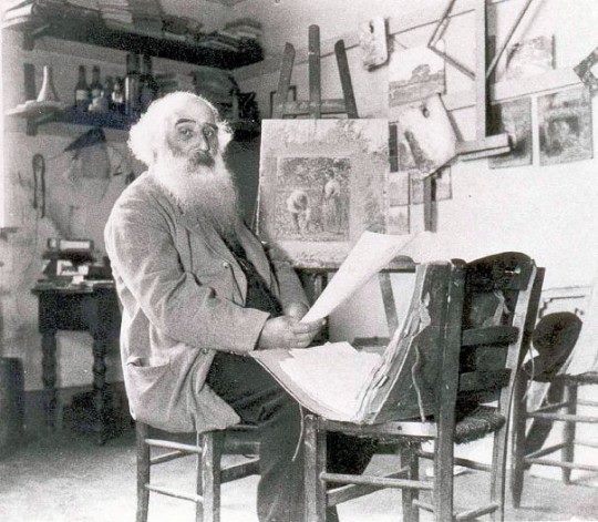 Camille Pissarro in his studio