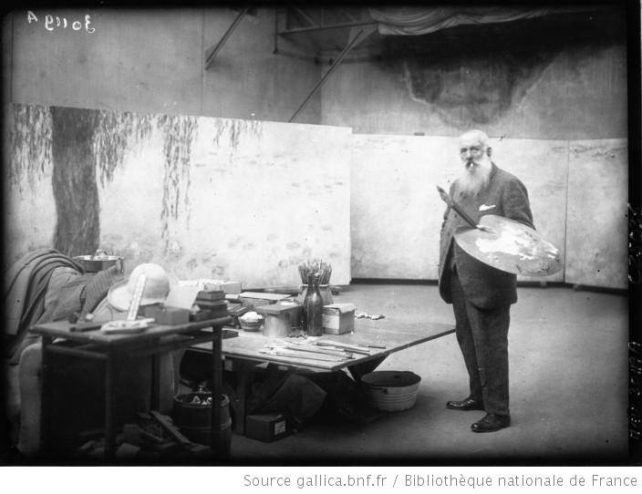 Claude Monet in his third studio at Giverny c. 1924-1925