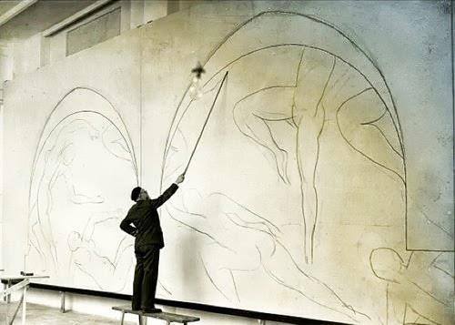 Henri Matisse drawing with a Bamboo Stick, 1931 - The Barnes Foundation, Philadelphia, Pennsylvania, USA _ The Bridgeman Art Library