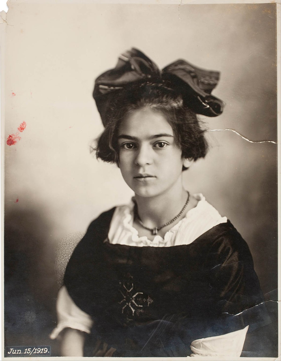 Frida Kahlo, June 15, 1919. Portrait at 9 years old, taken by her father Guillermo Kahlo