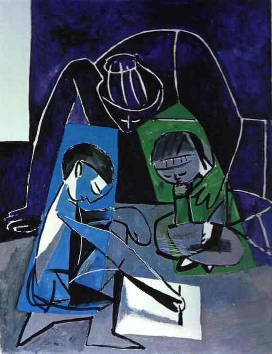 Pablo Picasso Clude, Francoise and Paloma, may 17 1954, Paris oil on canvas