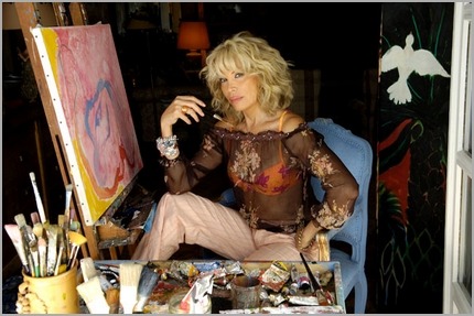 Amanda Lear paints