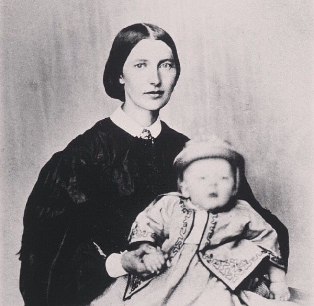 Edvard Munch with his mother Laura Cathrine Munch in 1864