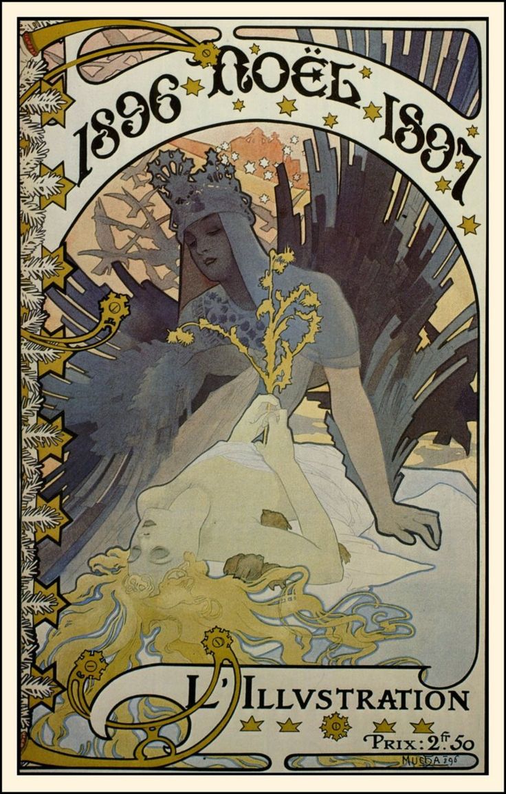 Alphonse Mucha's Winter and Christmas Images - Alberti's Window 1896-1897