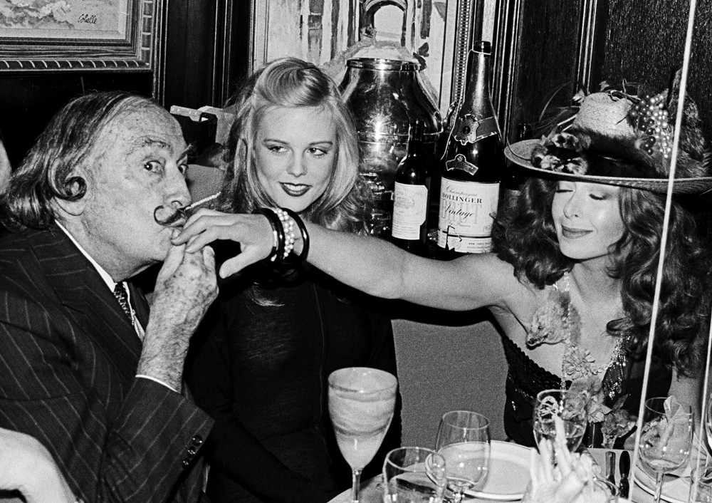 Salvador Dali and Janet Daly, on New Year’s Eve, 1979 by Roxanne Lowit