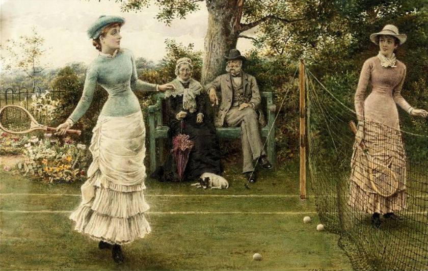 A Game of Tennis - George Goodwin Kilburne - (English, 1839 - 1924)