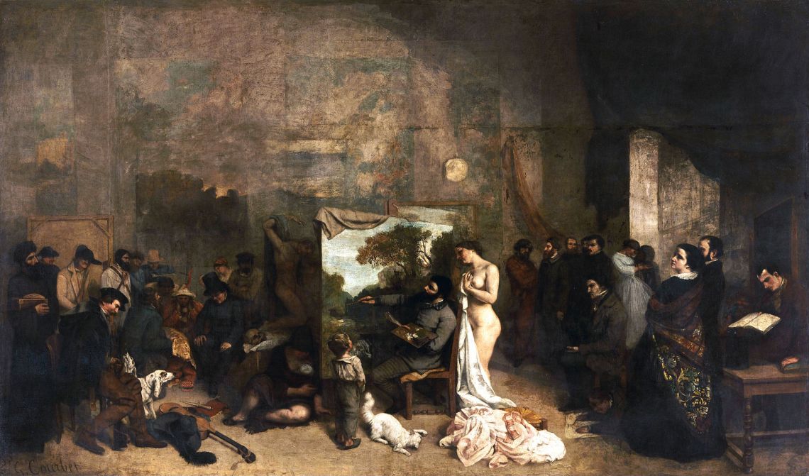 Courbet_LAtelier_du_peintre The Artist's Studio Gustave Courbet (1855)