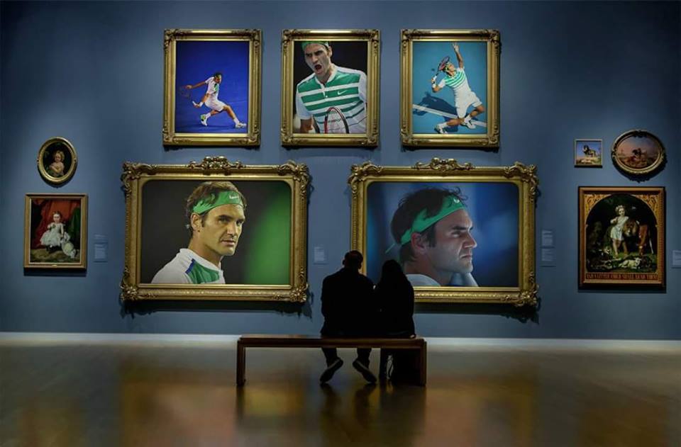 Federer on the Wall of Museum