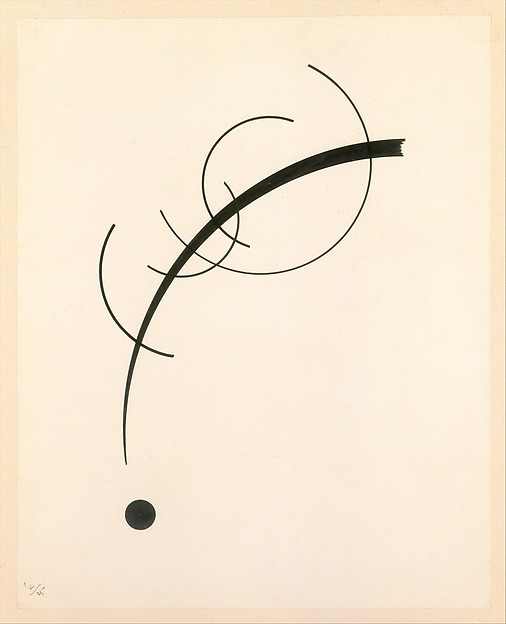 Vasily Kandinsky (French (born Russia), Moscow 1866–1944 Neuilly-sur-Seine) Free Curve to the Point - Accompanying Sound of Geometric Curves 1925