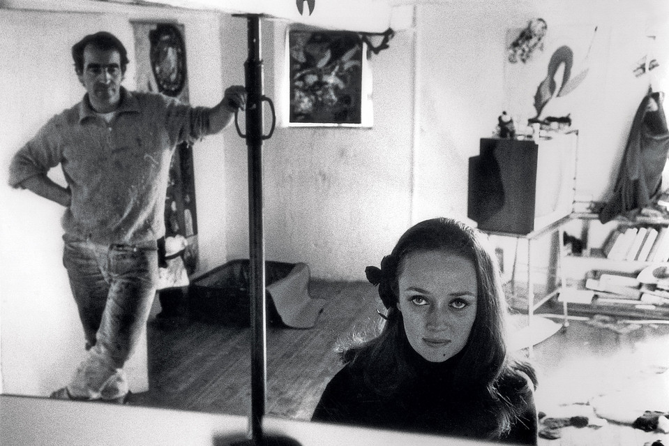 Jean Tingeuly and Niki de Saint Phalle at their studio in Soisy-sur-École, photographed by Harry Shunk, 1967