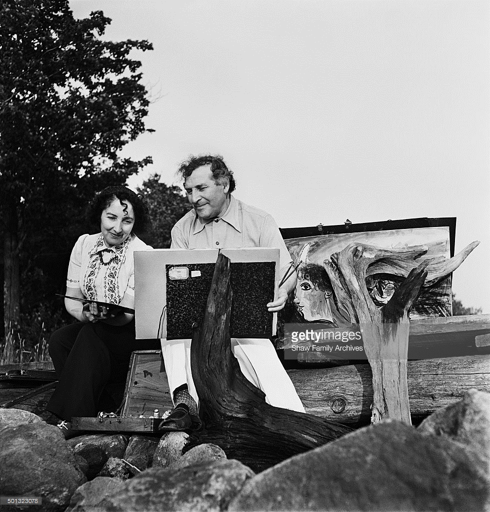 Marc Chagall and wife Bella Rosenfeld Chagall circa 1944 in Cranberry Lake, New York