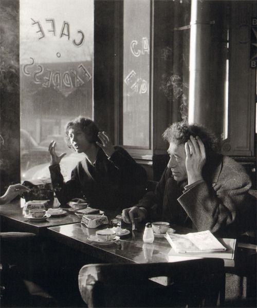 Alberto and Annette Giacometti, Café Express, Paris, December 1957