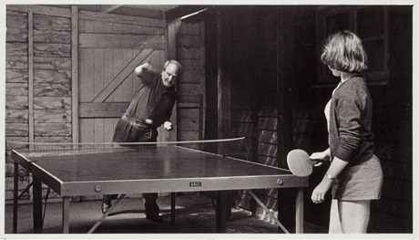 Henry Moore with his daughter Mary Moore in his studio in 1949. Photograph Getty