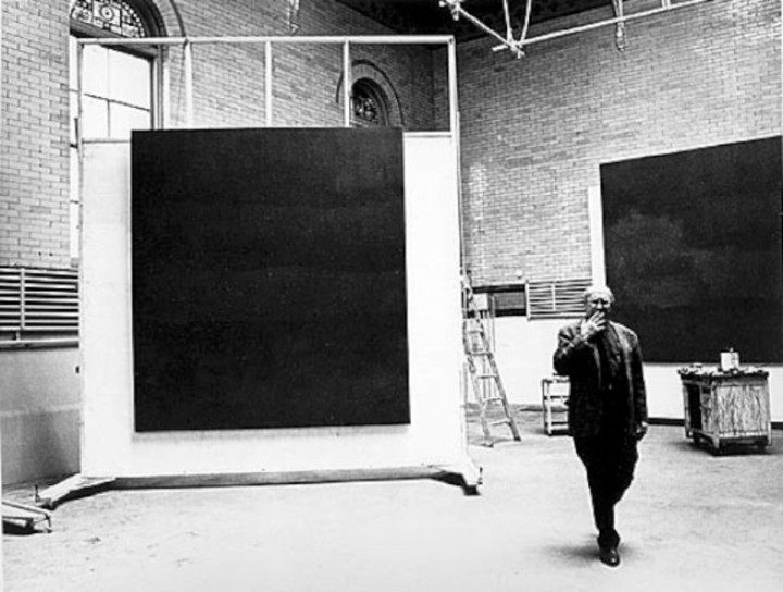 Rothko in his 69th Street studio with the Rothko chapel murals 1964