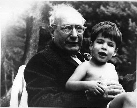 Mark Rothko and his son Christopher Rothko by the pool in London, ca. 1966