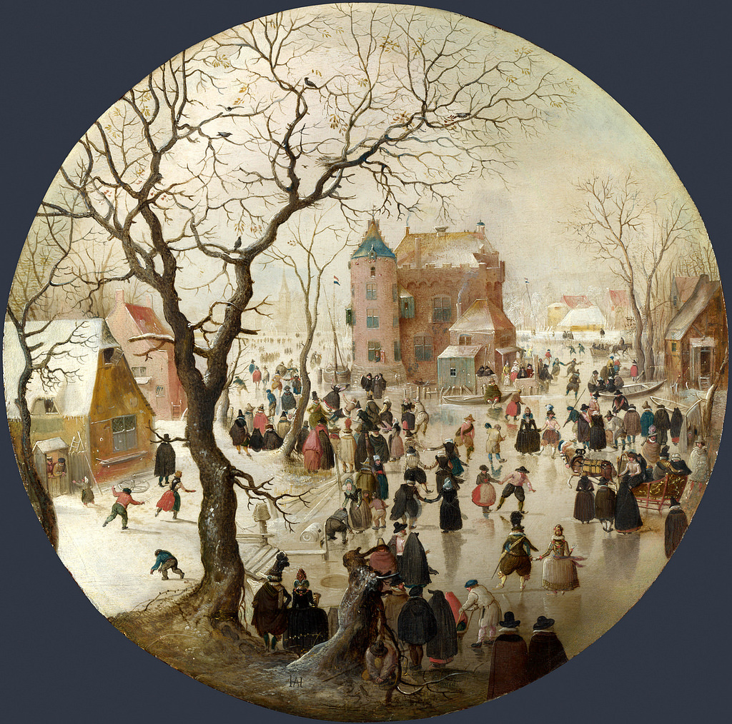 Avercamp_A Winter Scene with Skaters near a Castle_National gallery_London