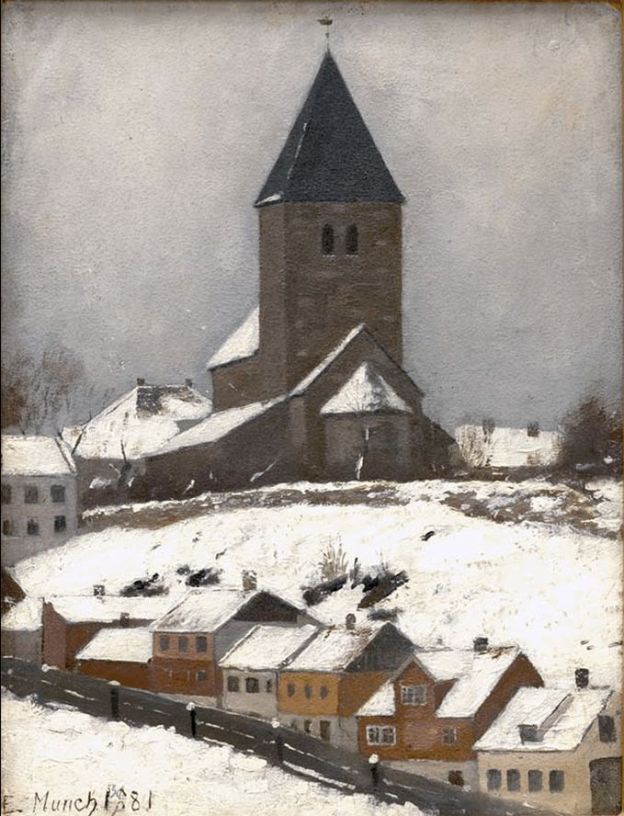 Edvard Munch (Norwegian, 1864-1944) Old Aker Church 1881
