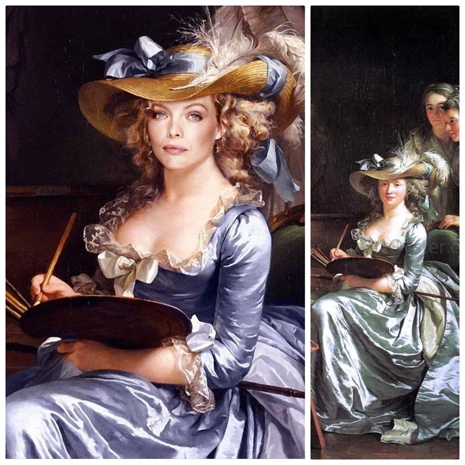 Michelle Pfeiffer in role of 'Adela Øde Labille-Guiard's Self-Portrait with Two Pupils'