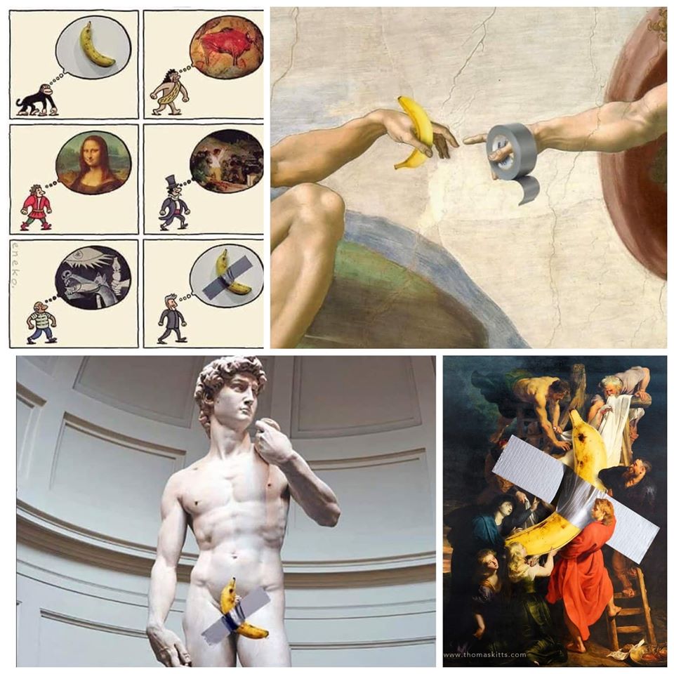 Variations on Maurizio Cattelan's artistic idea