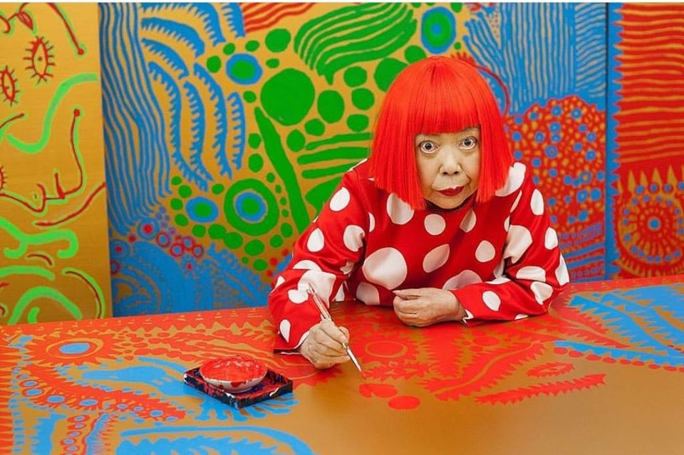 Yayoi Kusama working at her atelier in Tokyo, 2012