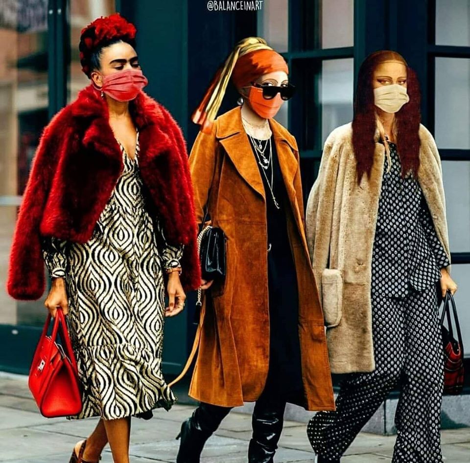 Frida, Girl with perl and Mona Lisa at the time of coronavirus