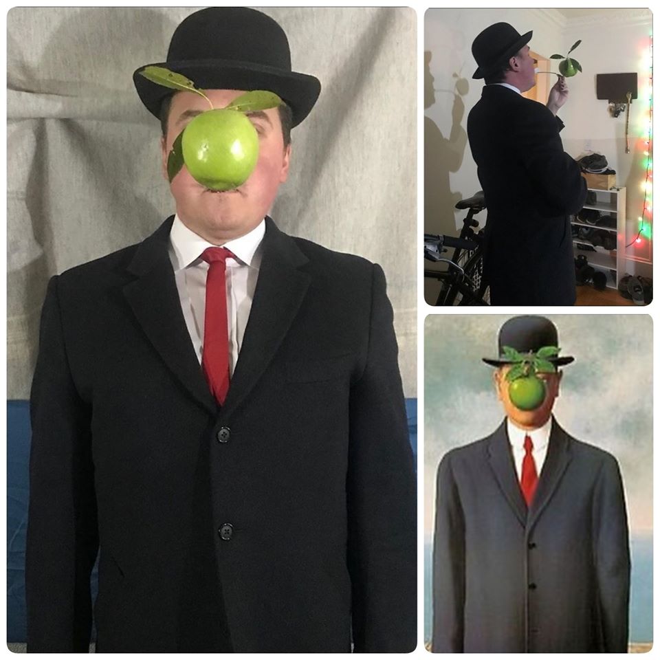 René Magritte's 'The Son of Man' by Covid Classics (and behind the scenes)_teaching art history from home